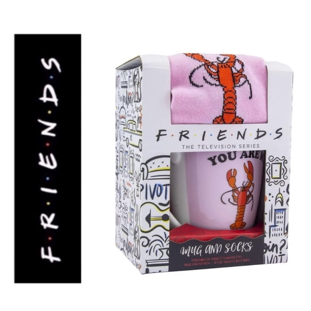 🦋🎯 FRIENDS Pink You Are My Lobster Mug And Socks Gift Set NIB